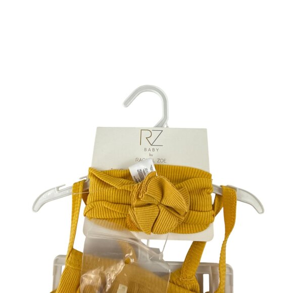 Rachel Zoe Baby Girl Romper Bib Sunglasses Set 0-3M Yellow NWT Outfit Set - Picture 3 of 9